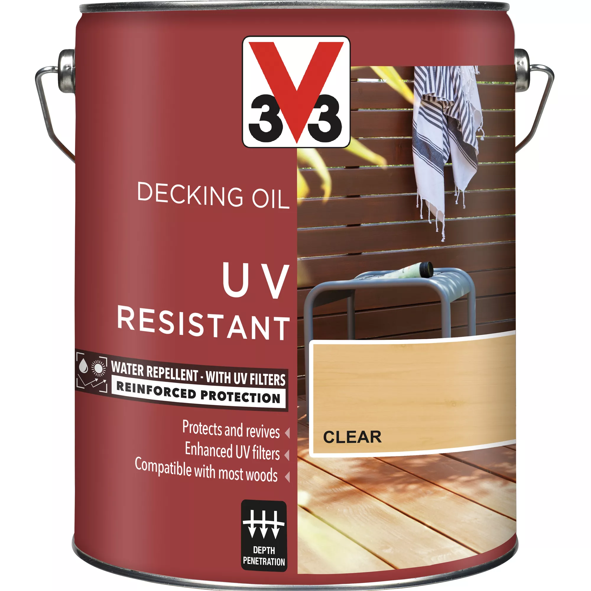 V33 Clear UV Resistant Decking Wood Oil, 5L 4 V33 Clear UV Resistant Decking Wood Oil, 5L - Image 2