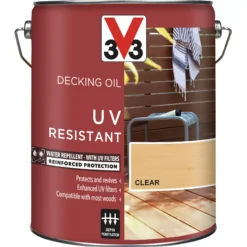 V33 Clear UV Resistant Decking Wood Oil, 5L 11 V33 Clear UV Resistant Decking Wood Oil, 5L -Hammerite Shop v33 clear uv resistant decking wood oil 5l3153895163095 08c bq