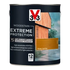 V33 Extreme Protection Teak Satin Wood Stain, 2.5L 6 V33 Extreme Protection Teak Satin Wood Stain, 2.5L -Hammerite Shop v33 extreme protection teak satin wood stain 2 5l3153895180726 08c bq