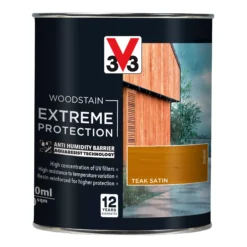 V33 Extreme Protection Teak Satin Wood Stain, 750ml 6 V33 Extreme Protection Teak Satin Wood Stain, 750ml -Hammerite Shop v33 extreme protection teak satin wood stain 750ml3153895180658 08c bq