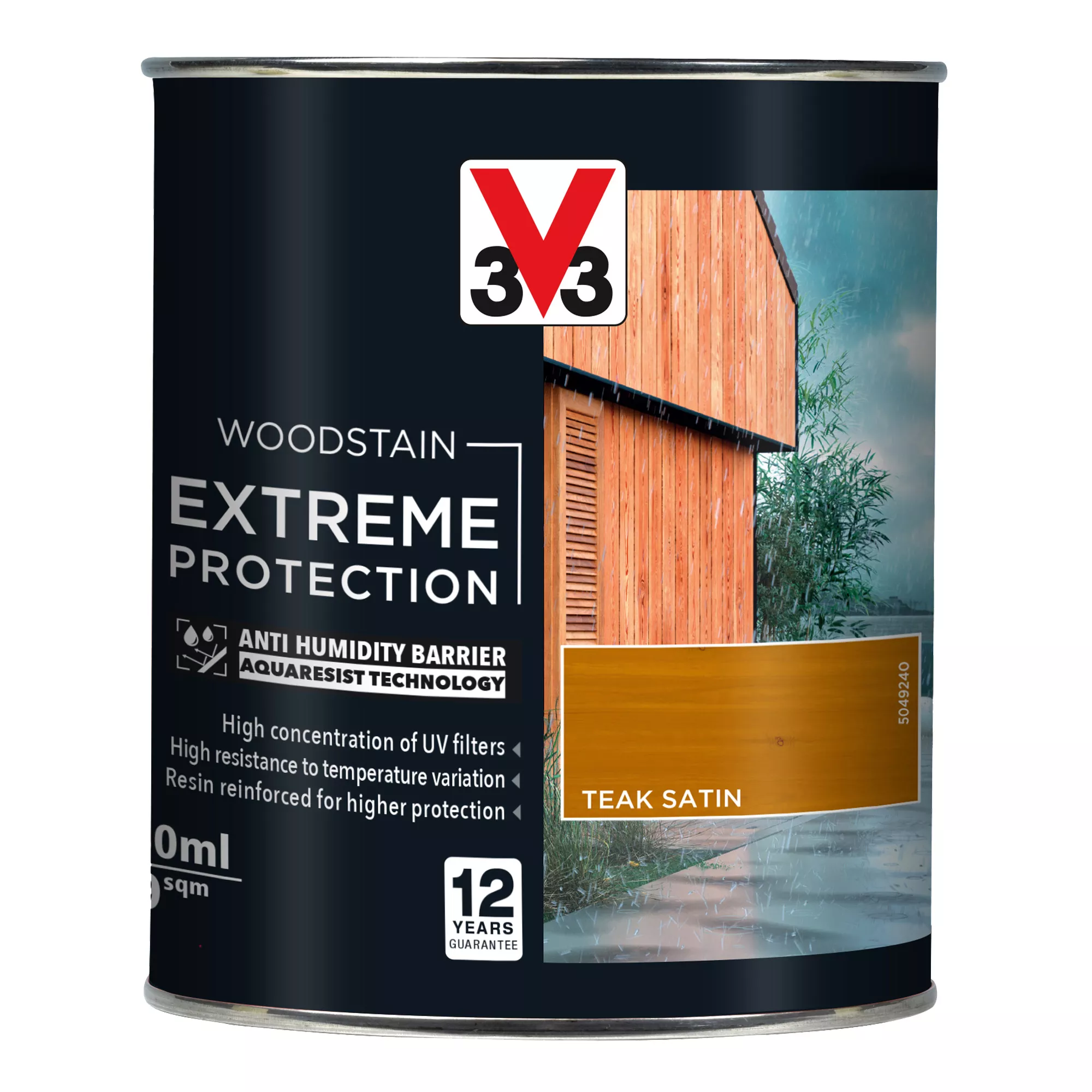 V33 Extreme Protection Teak Satin Wood Stain, 750ml 4 V33 Extreme Protection Teak Satin Wood Stain, 750ml - Image 2