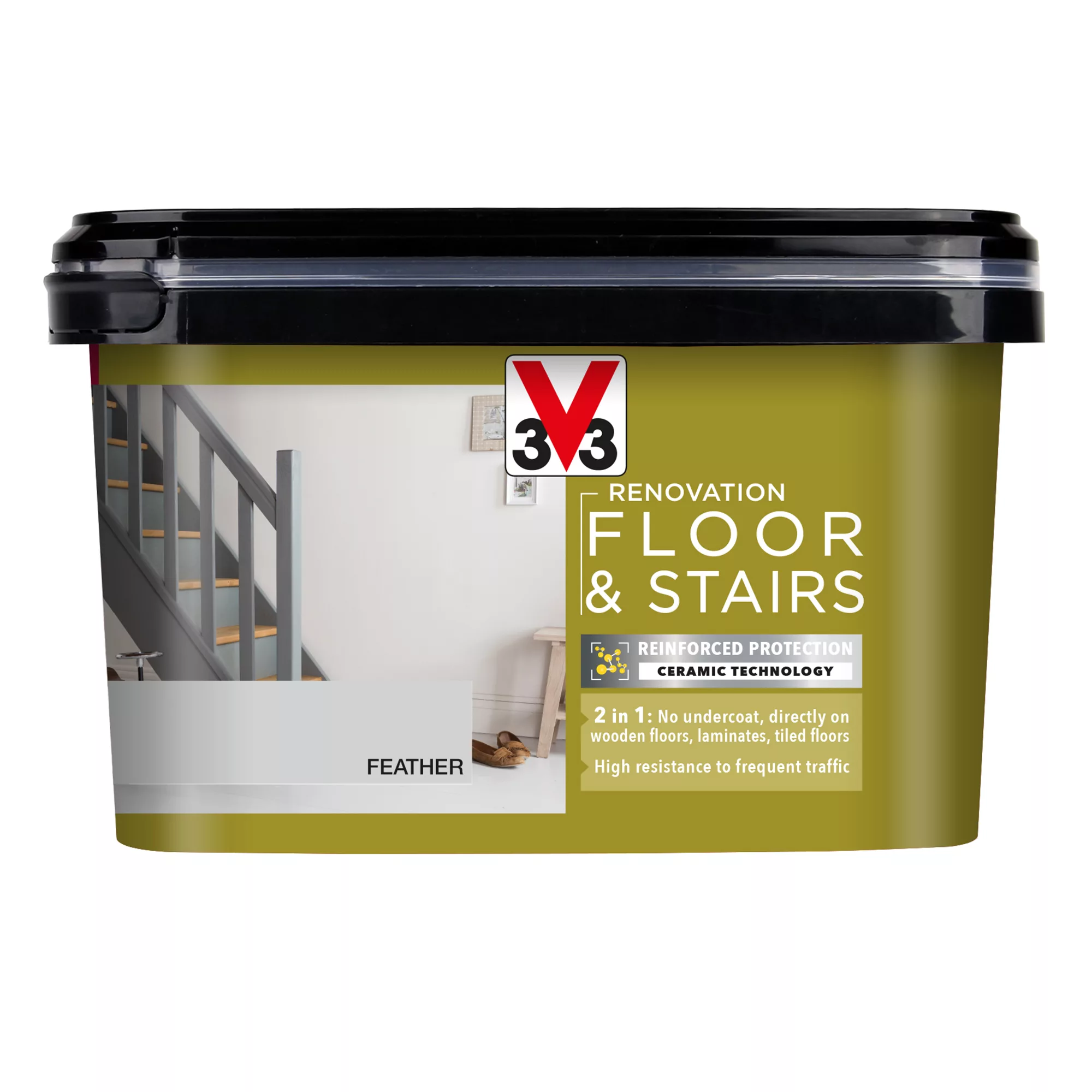 V33 High Performance Feather Satinwood Floor & Stair Paint, 2L 4 V33 High Performance Feather Satinwood Floor & Stair Paint, 2L - Image 2