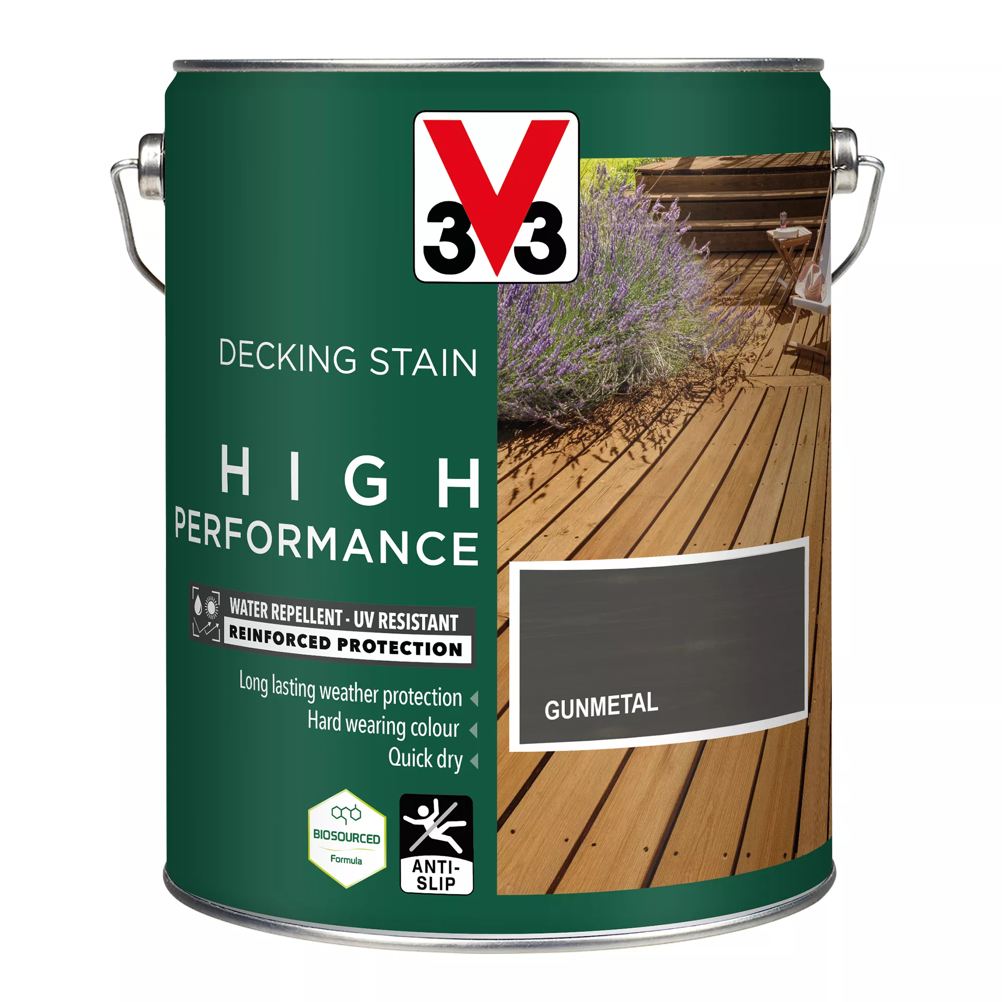 V33 High Performance Gunmetal Satin Quick Dry Decking Stain, 5L 4 V33 High Performance Gunmetal Satin Quick Dry Decking Stain, 5L - Image 2
