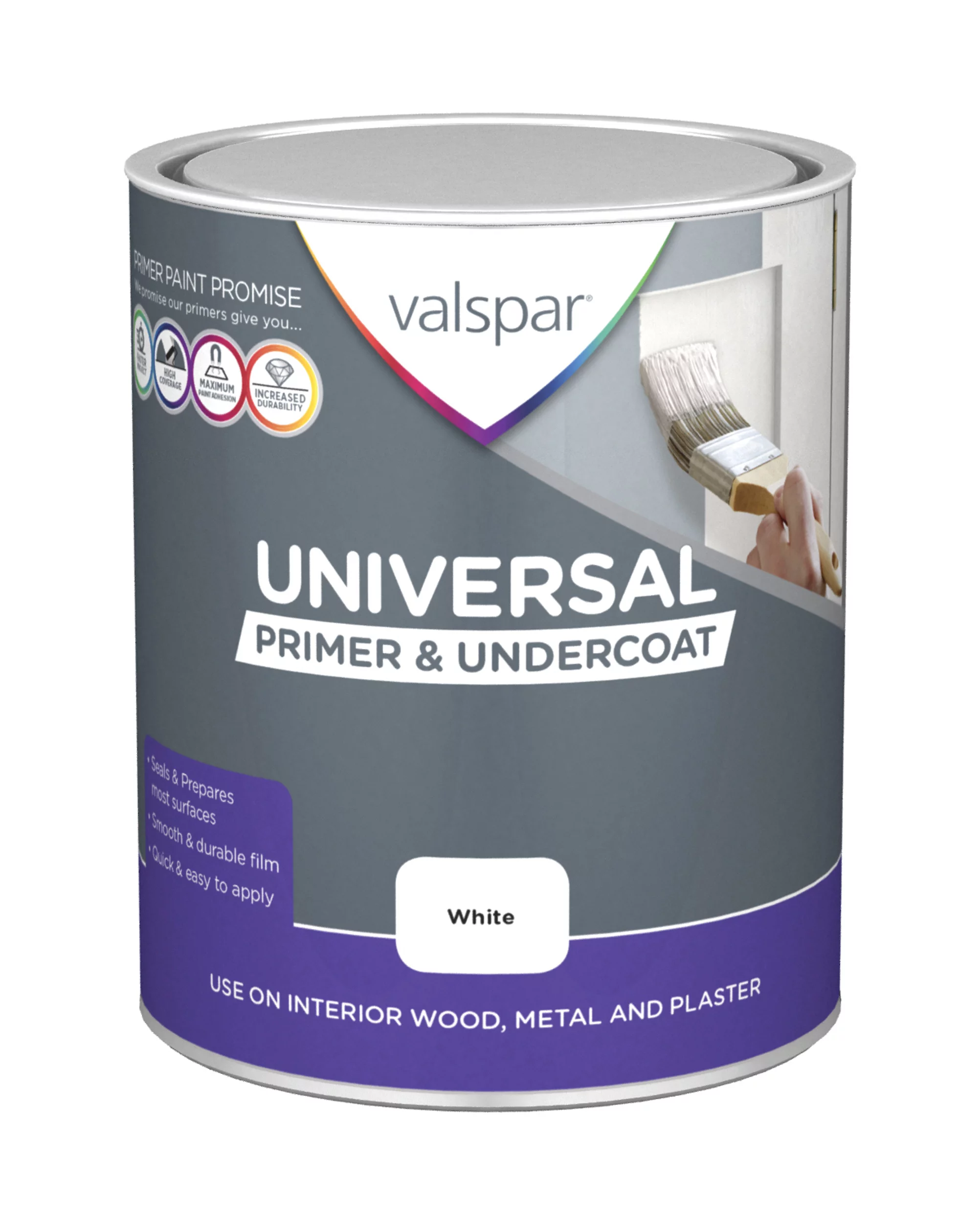 Valspar Universal White Primer & Undercoat, 750ml 4 Valspar Universal White Primer & Undercoat, 750ml - Image 2
